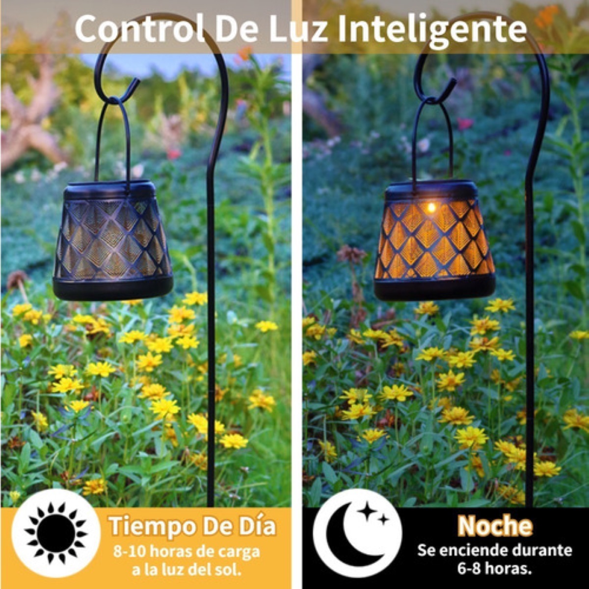 Lámpara De Césped De Proyección Solar Luz Led De Jardín