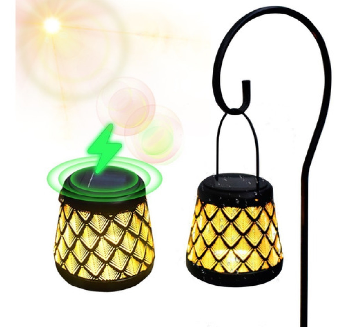 Lámpara De Césped De Proyección Solar Luz Led De Jardín