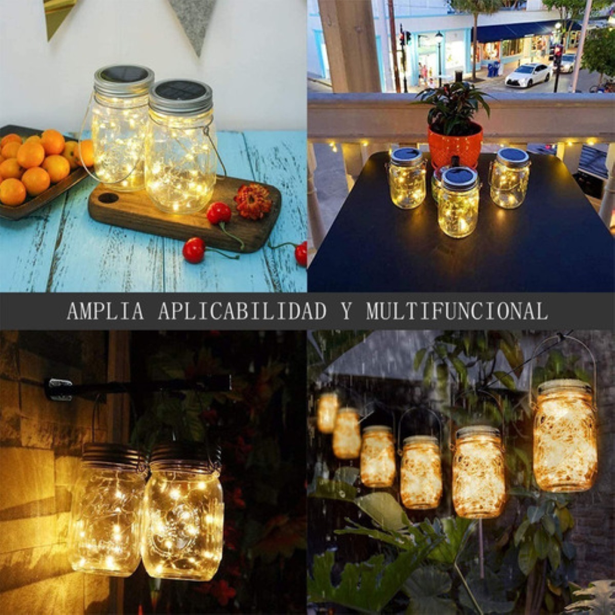 4 Tarros de Luz Led Para Decoracion de Jardin