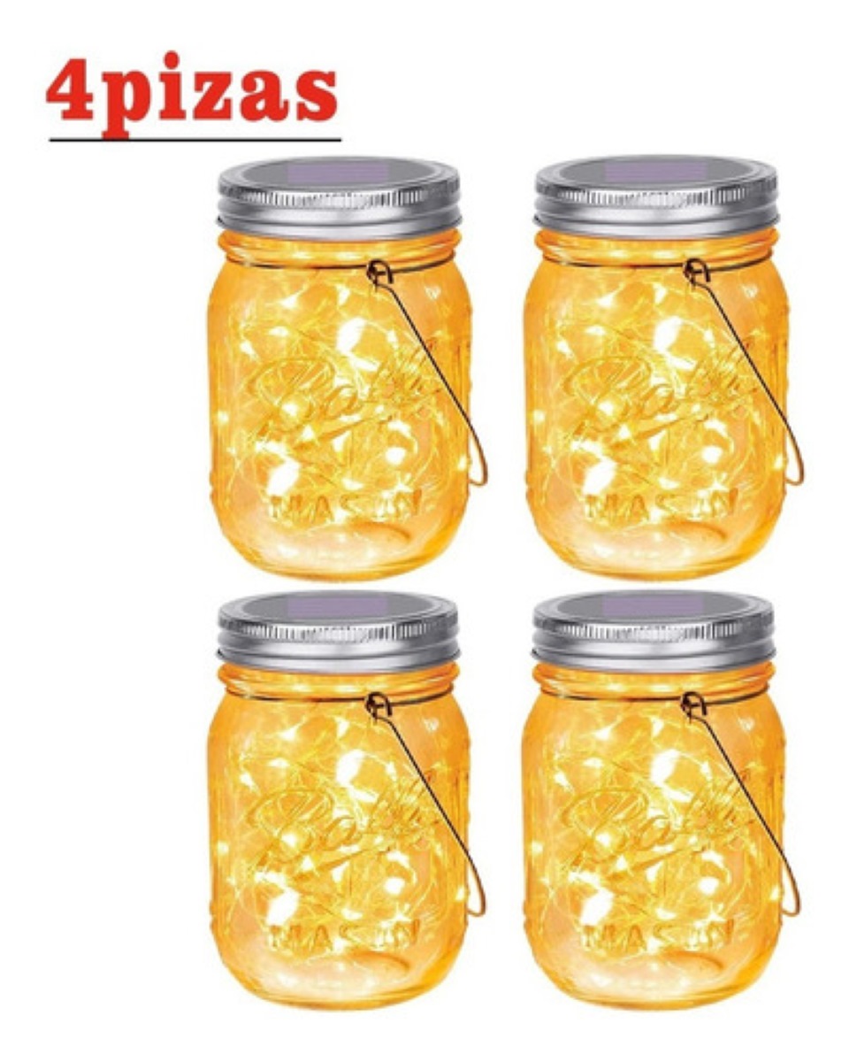 4 Tarros de Luz Led Para Decoracion de Jardin