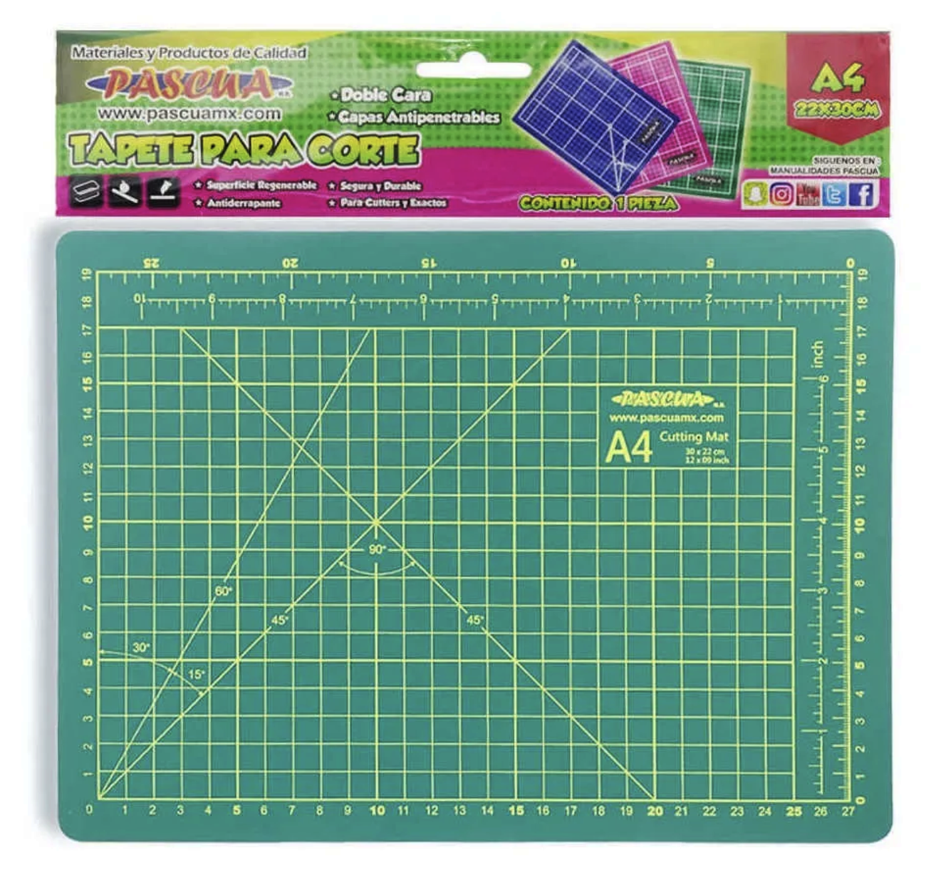 Tapete Para Corte 30x22 CM Doble Vista A4 Base de corte tabla de corte TCA4-SUR