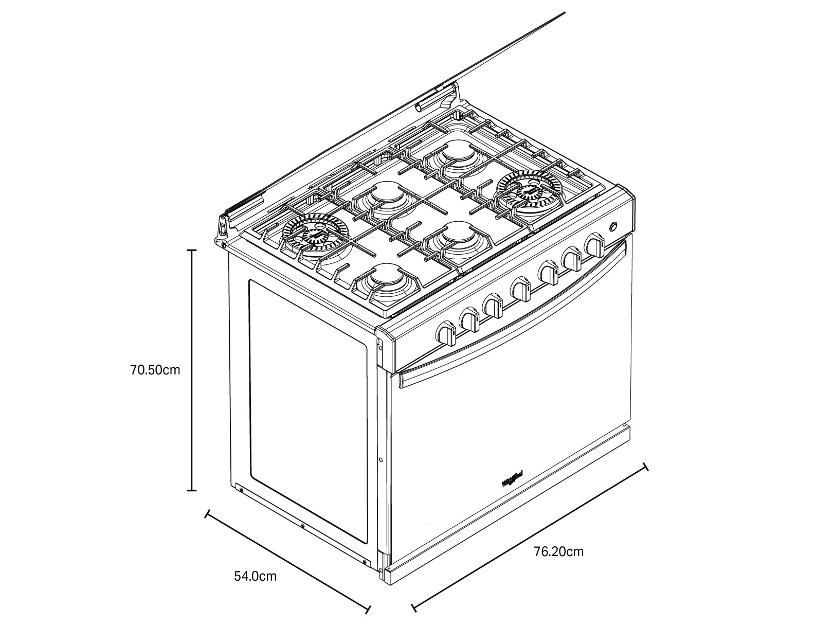Estufa Empotrable Whirlpool 30" WER7100S