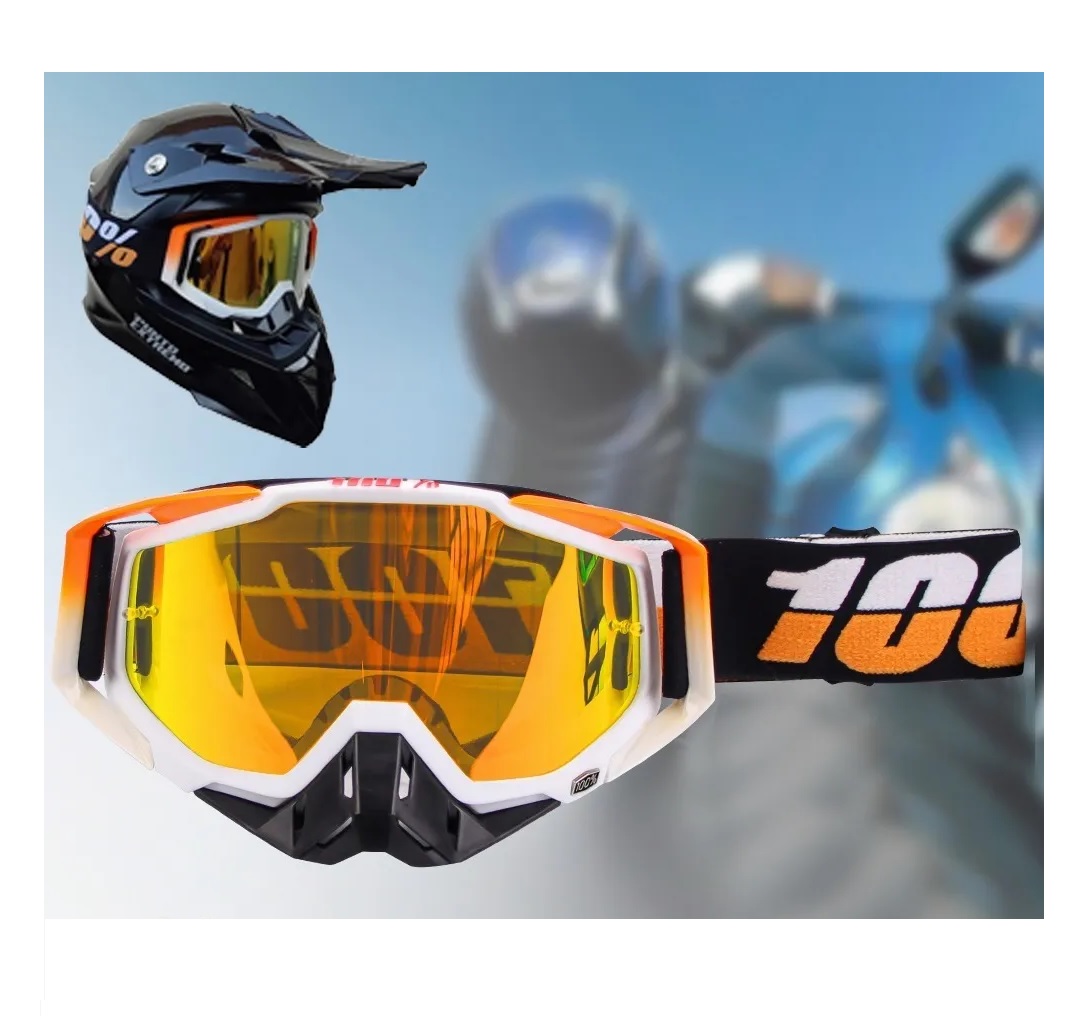 Googles Motocross Gafas  Anti Niebla - Motocicleta Naranja
