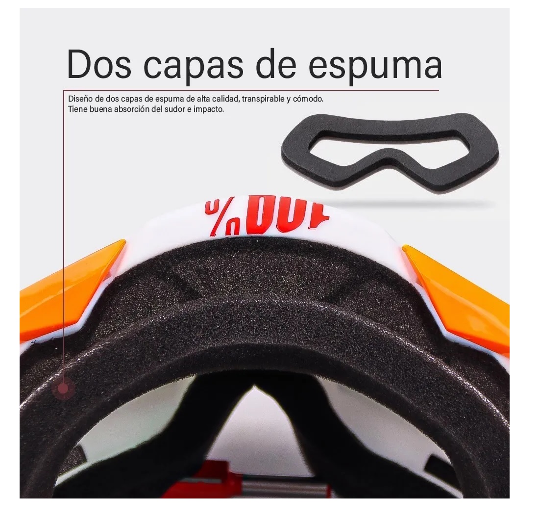 Googles Motocross Gafas  Anti Niebla - Motocicleta Naranja