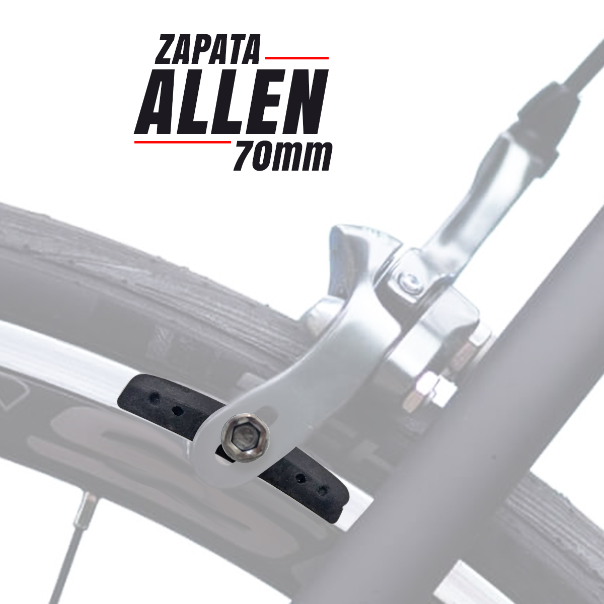 2 Pares De Zapatas Para Freno De Bicicleta Tuerca Hexa 70mm