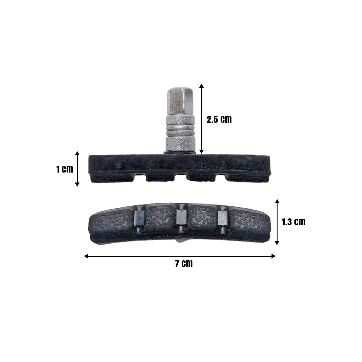 2 Pares De Zapatas Para Freno De Bicicleta Tuerca Hexa 70mm