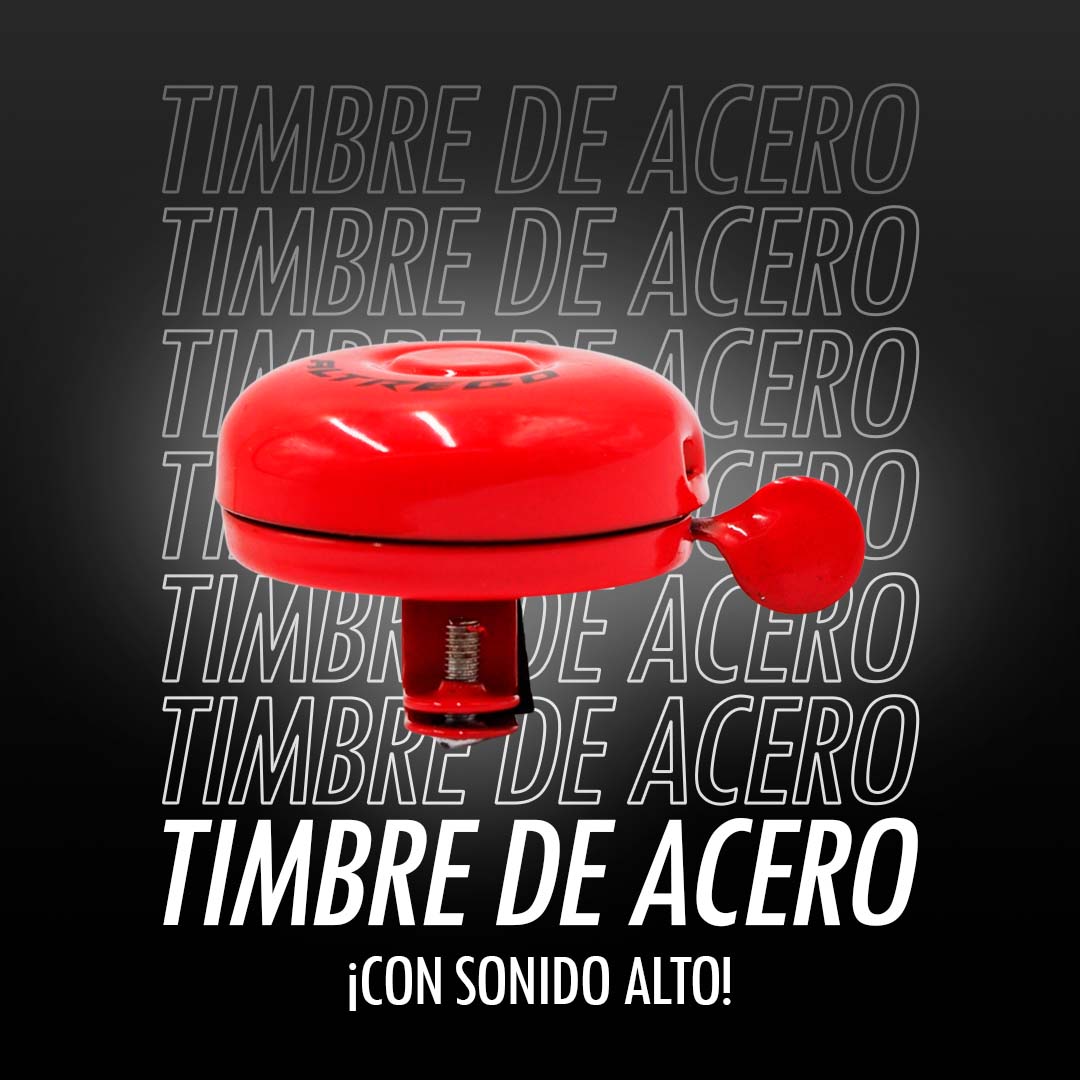 Timbre De Campana De Acero Para Bicicleta Ajustable Rojo
