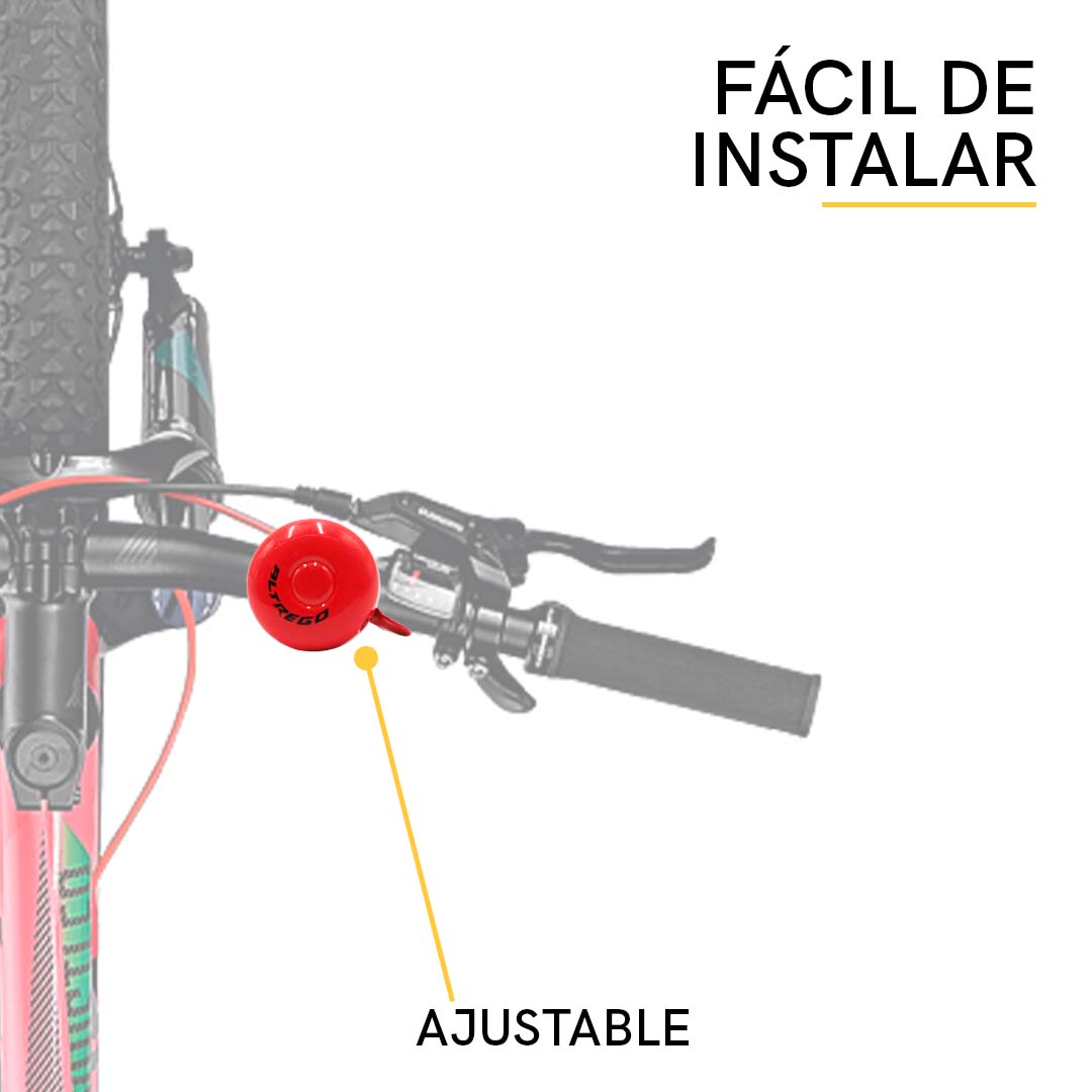 Timbre De Campana De Acero Para Bicicleta Ajustable Rojo