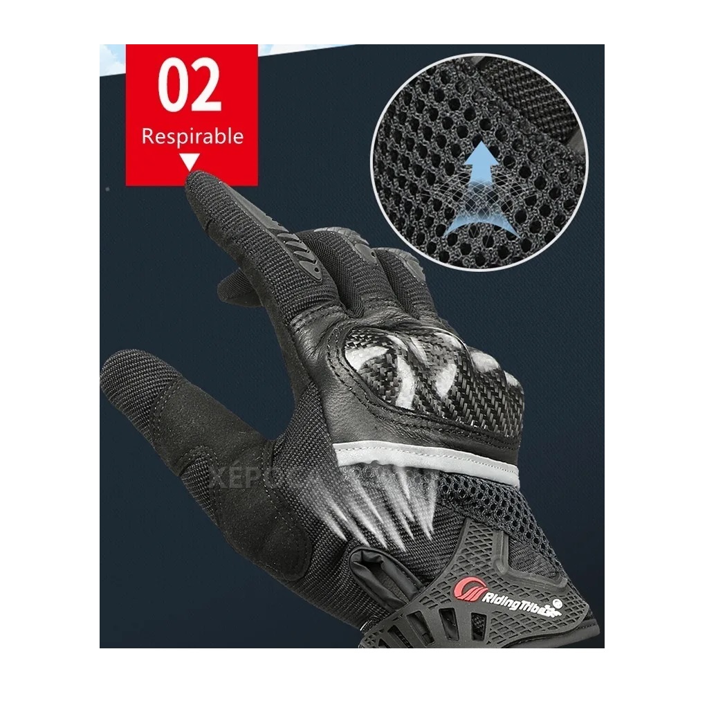 Guantes Para Motociclista Pantalla Táctil Fibra De Carbono L