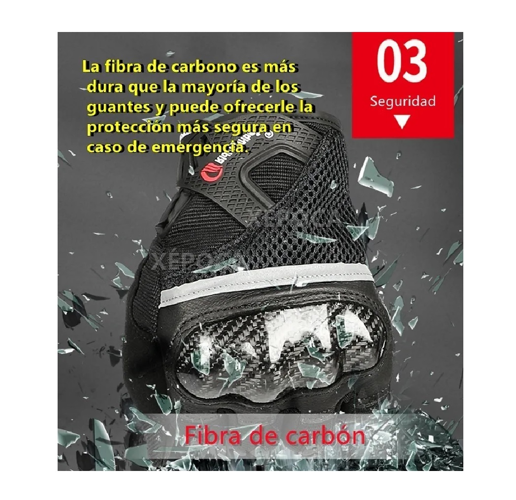Guantes Para Motociclista Pantalla Táctil Fibra De Carbono L