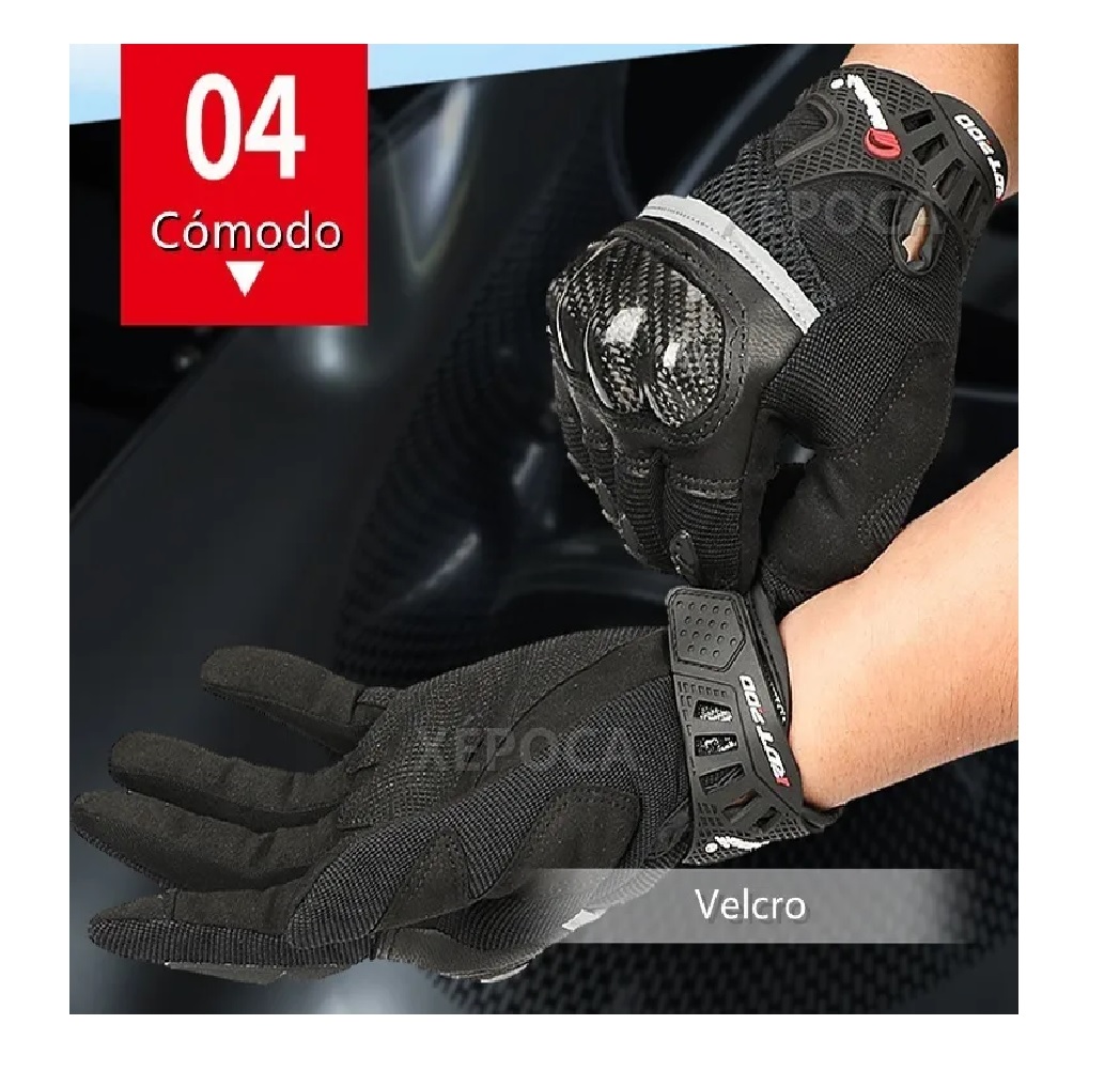 Guantes Para Motociclista Pantalla Táctil Fibra De Carbono L