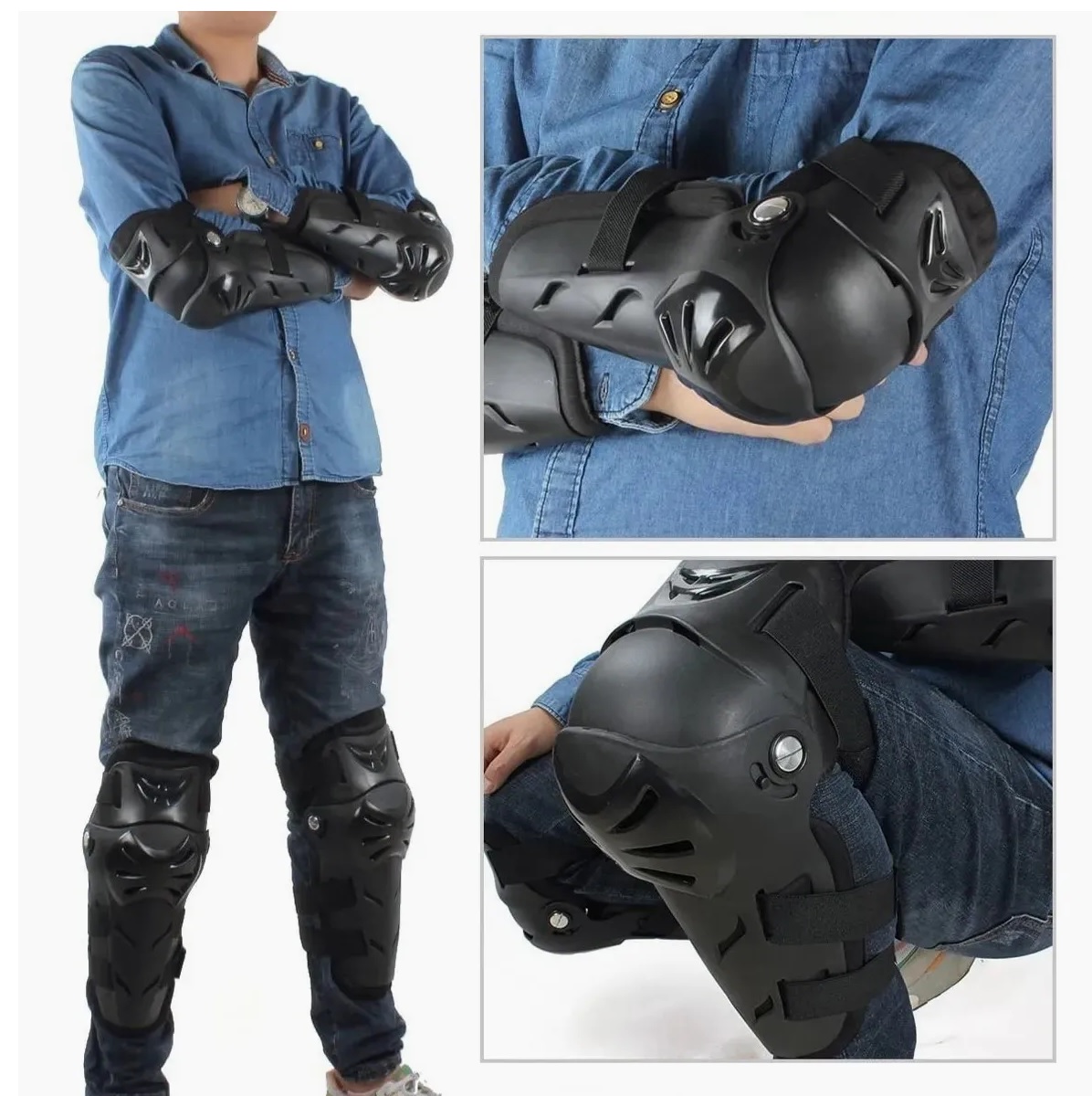 Rodilleras De Protección Para Motocicletas Y Bicicletas 6pcs