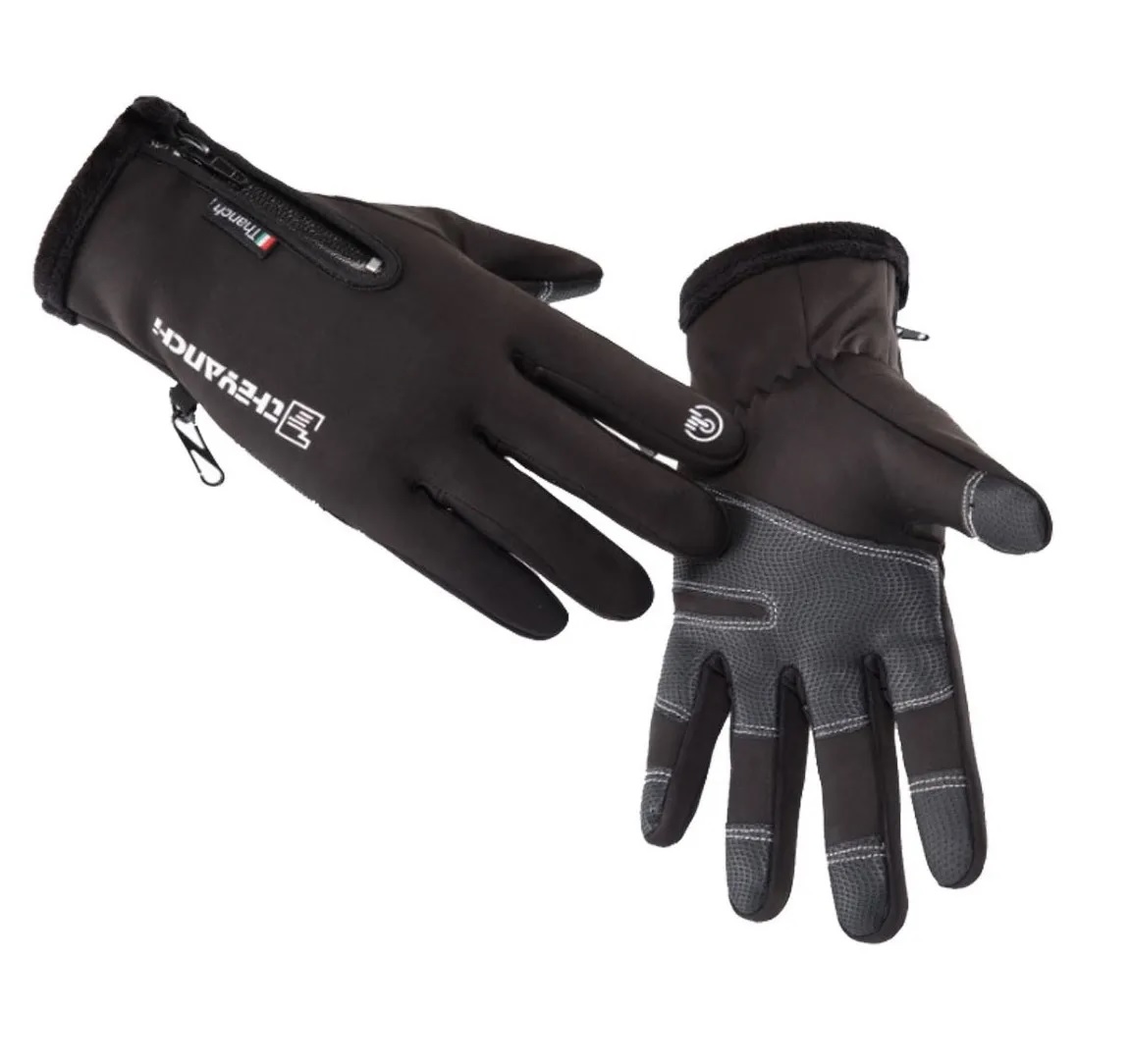 Guantes Cuero Térmicos Impermeables Touch Para Moto/bici M