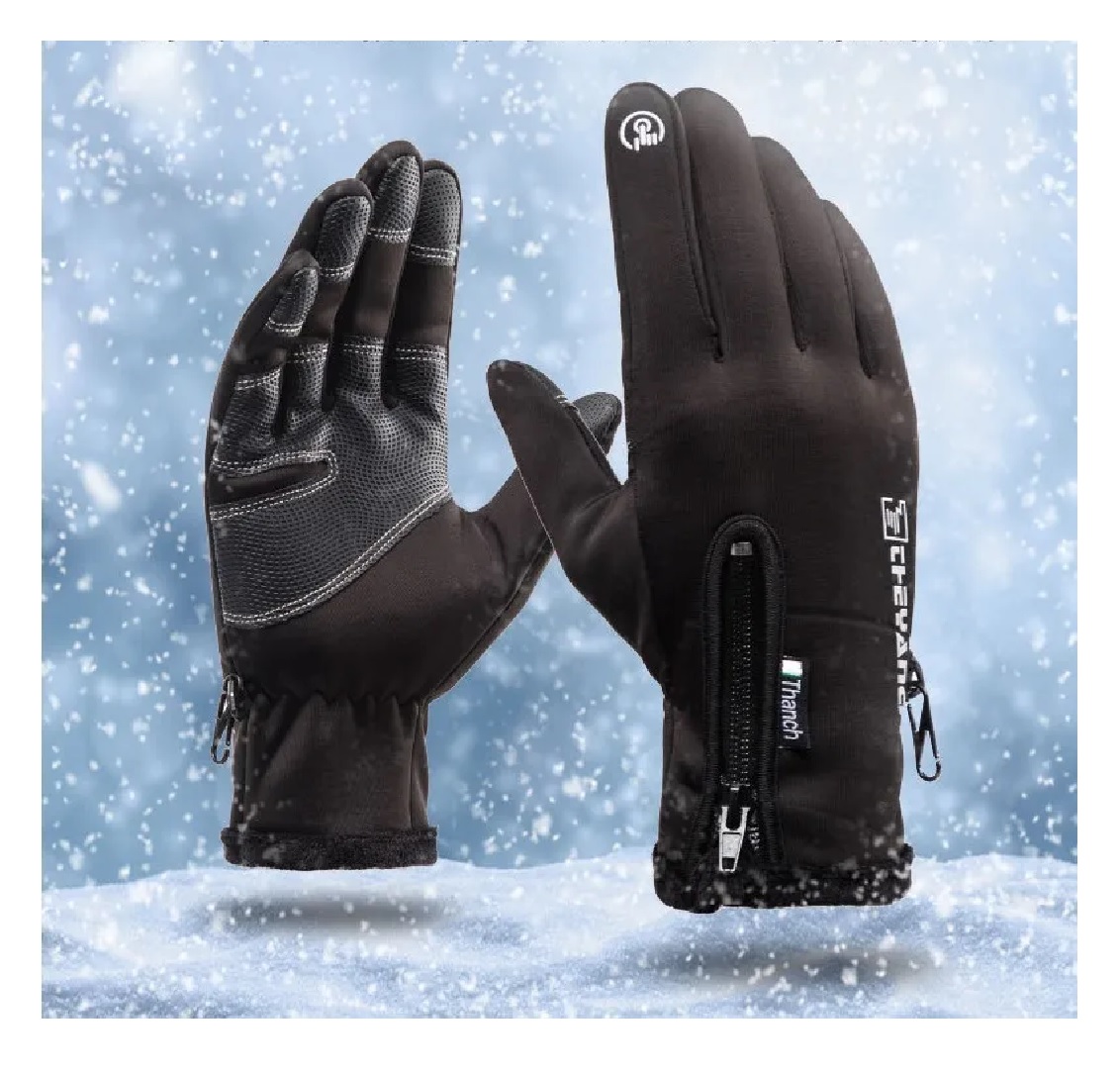 Guantes Cuero Térmicos Impermeables Touch Para Moto/bici M
