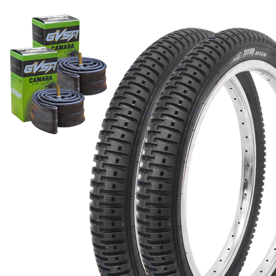 Par Llanta Y Par Camara Bmx Bicicleta R20x2.40