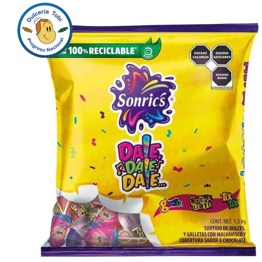 Piñata Sonrics Dale Dale Dale dulces surtidos 1.5kg.