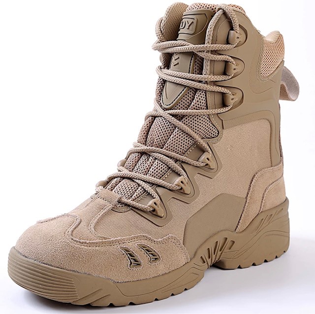 ESDY Bota Tactica y Militar para Hombre, Bota para Senderismo, Bota de Combate, Cierre de Cremallera