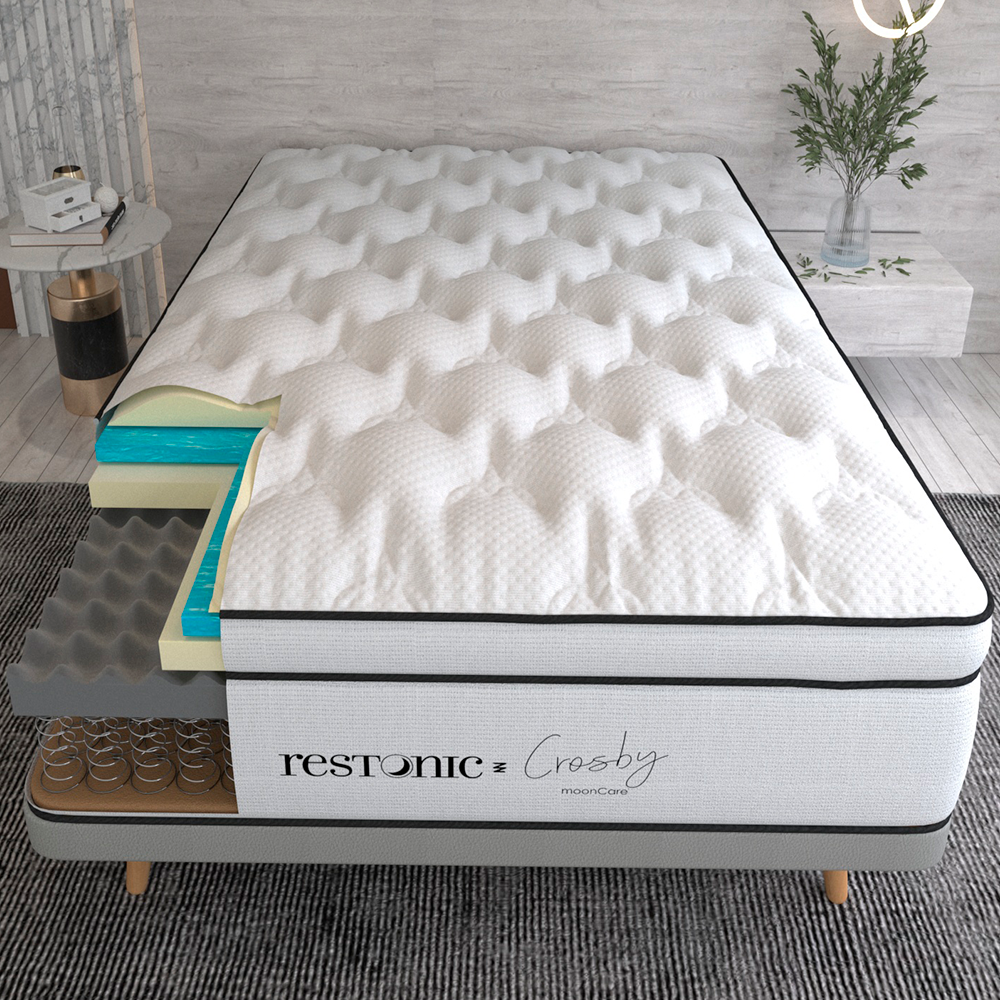 Colchon Individual Restonic Valentino Con Mega Colchoneta Confort Para Descanso Premium