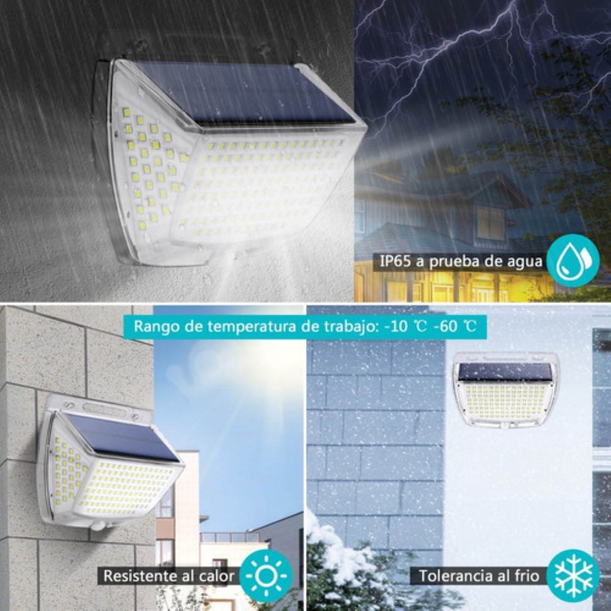 Lámpara Solar A Prueba De Agua Led