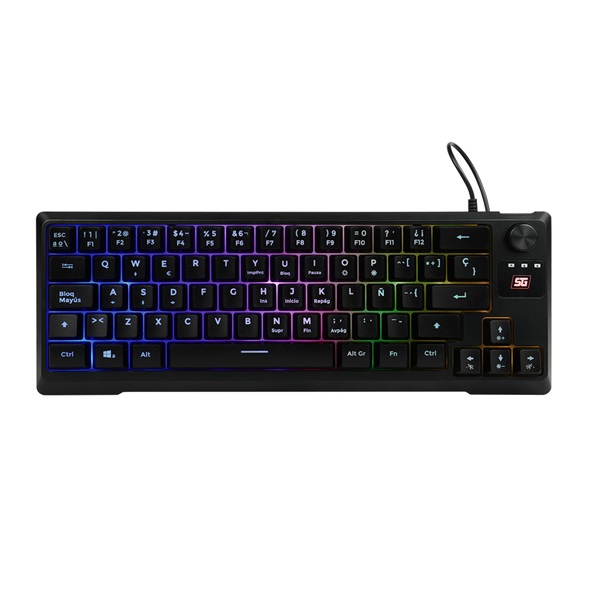 Teclado Vorago Start The Game KB-506 Multimedia TKL Factor 65% RGB Alámbrico Anti-Ghosting USB Color Negro