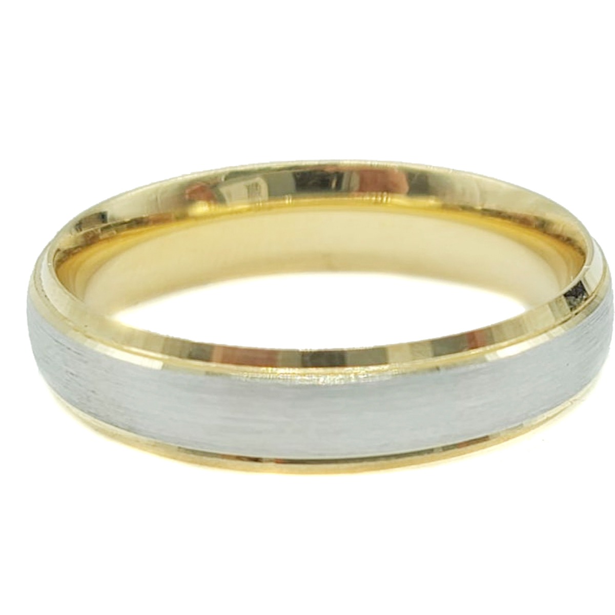 Par De Argollas Oro Amarillo Con Oro Blanco 14k 6mm