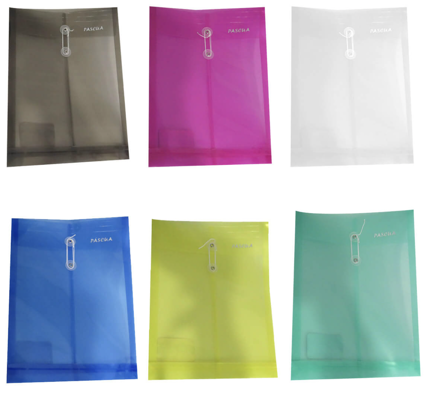 Sobre Plastico tamaño Oficio Vertical con hilo Color surtido 12 pzas