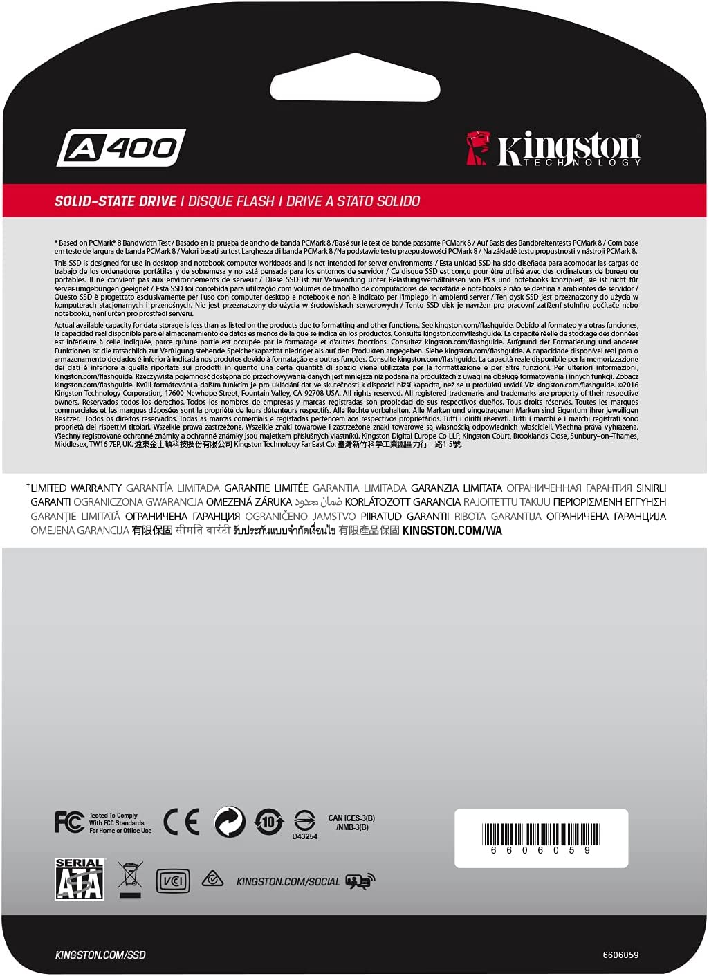 Kingston SSD A400 240GB SATA 3 (6Gb/s) 2.5" Lectura: 500MB/s y Escritura: 350MB/s (SA400S37/240G)