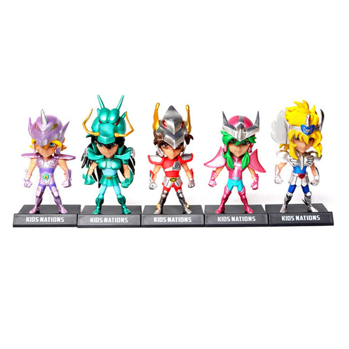 Kit 5 Juguetes Muñecos Figuras Caballeros del Zodiaco