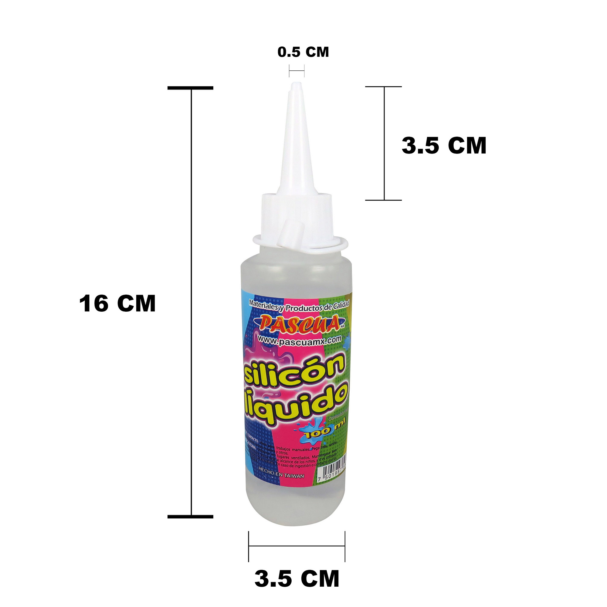 Silicon Liquido Pascua pegamento transparente para manualidad, escolar y de oficina 100 ML