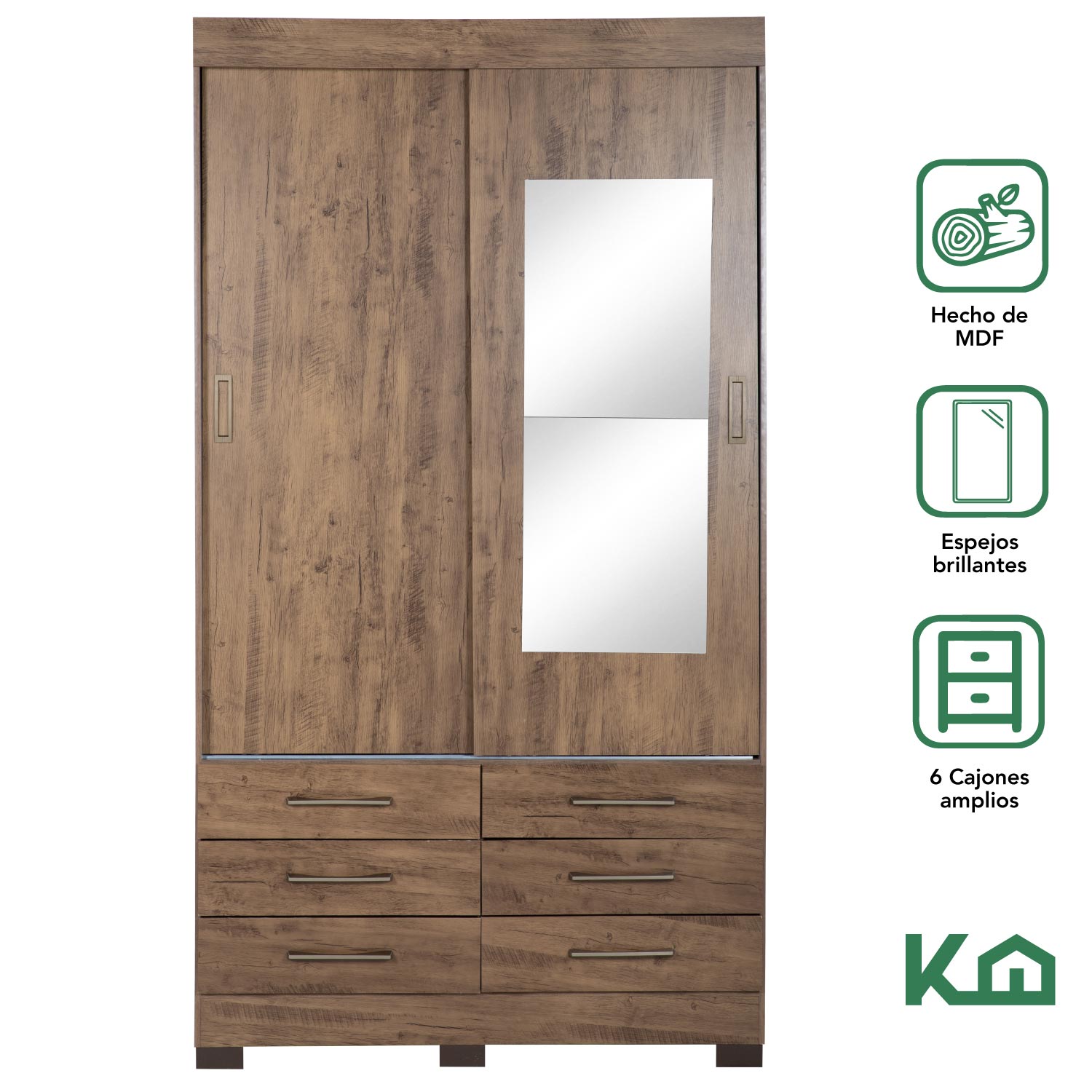 Ropero Armario Closet Organizador Doble Vista Cafe Vainilla