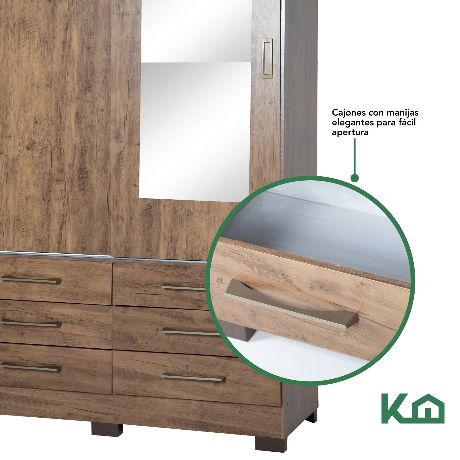 Ropero Armario Closet Organizador Doble Vista Cafe Vainilla