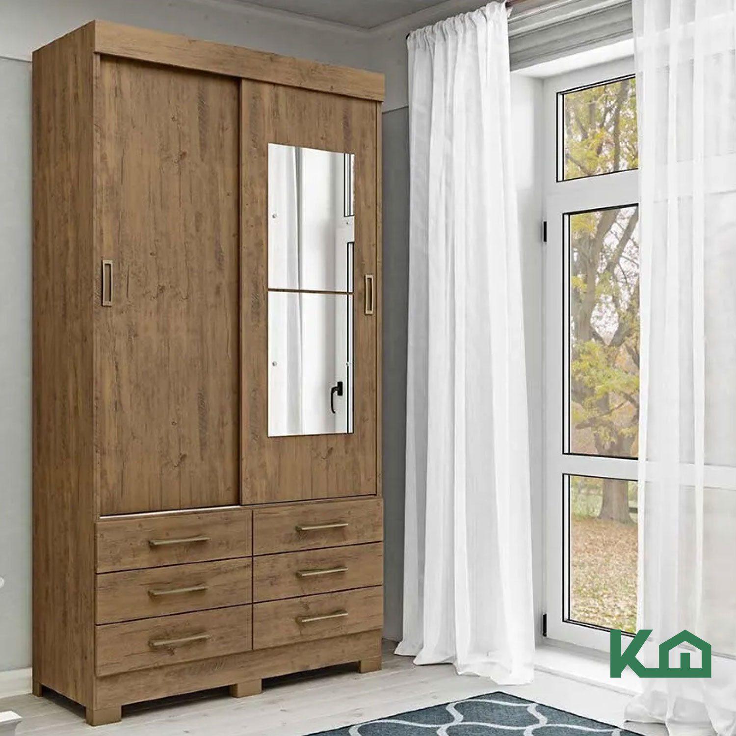 Ropero Armario Closet Organizador Doble Vista Cafe Vainilla