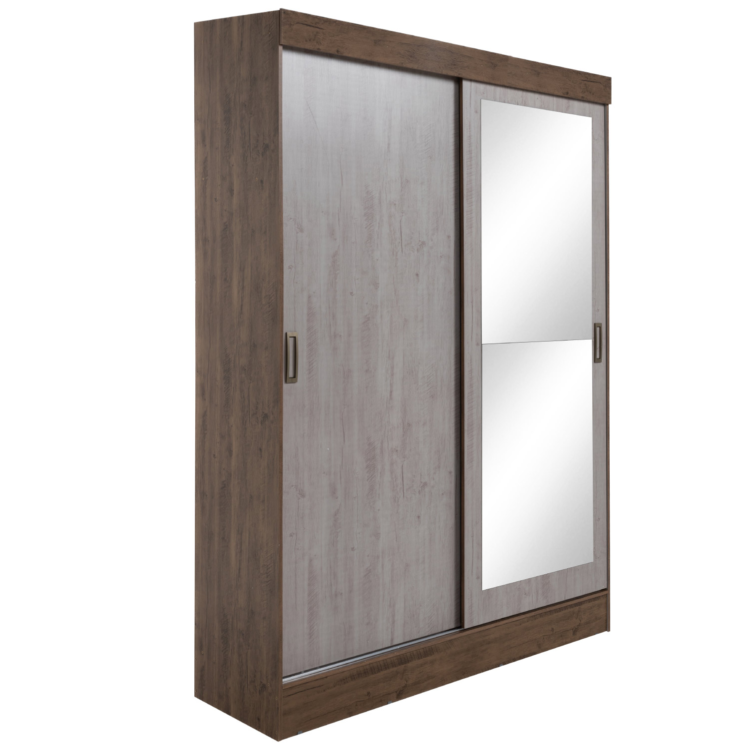 Mueble Armario Organizador Espejo 2 Puertas Doble Vista Café 