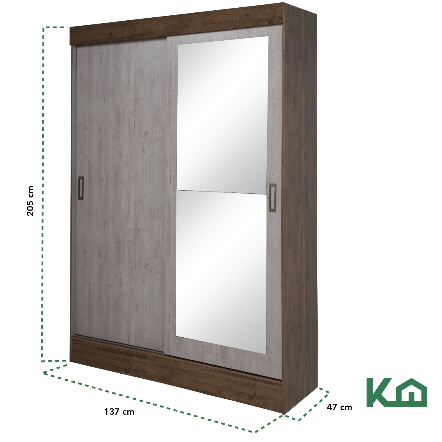 Mueble Armario Organizador Espejo 2 Puertas Doble Vista Café 