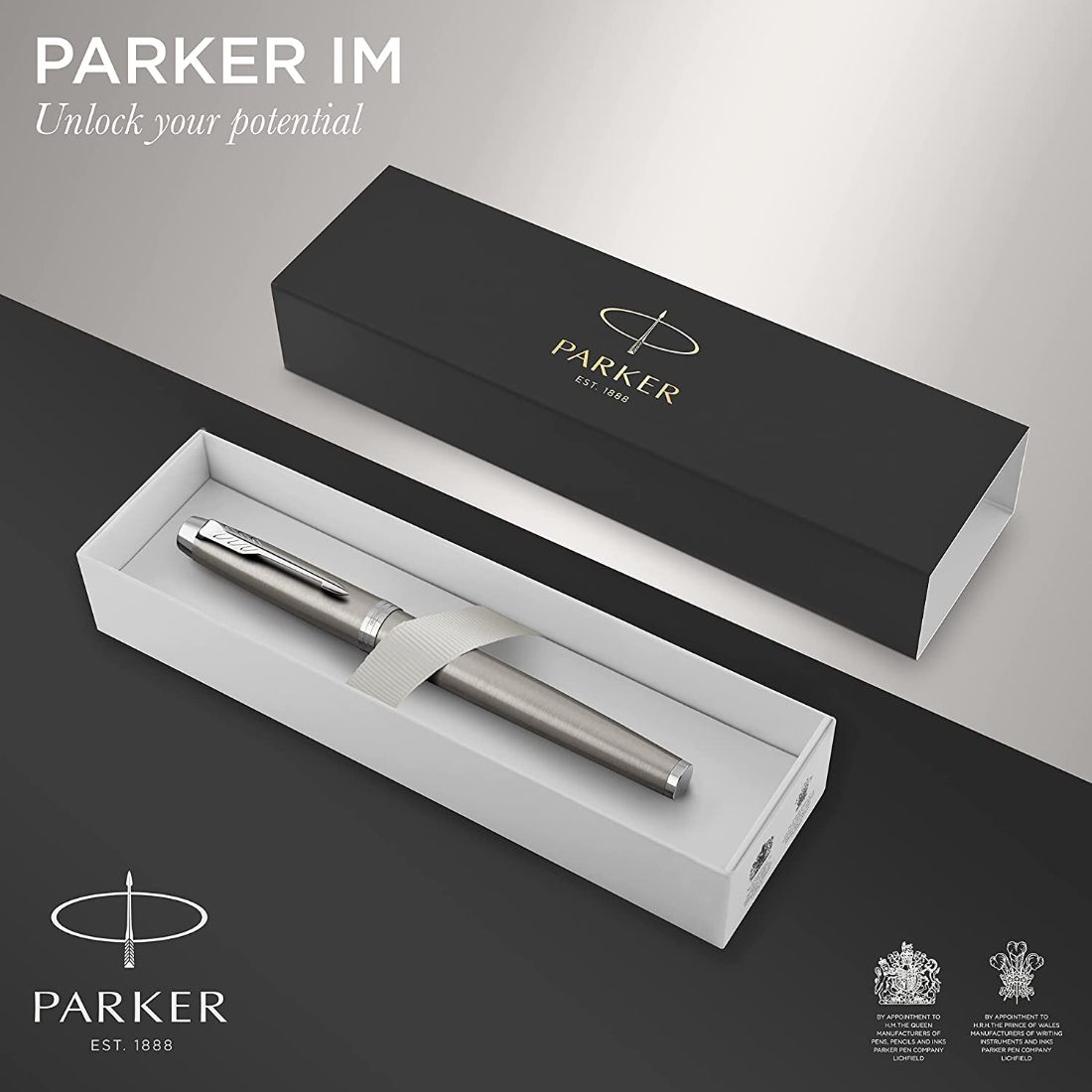 Pluma estilográfica PARKER IM, Acero inoxidable con adornos cromados