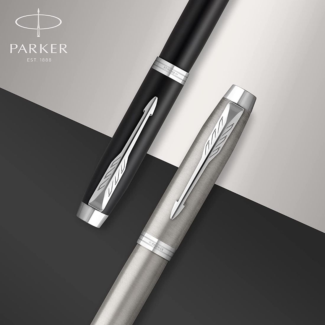 Pluma estilográfica PARKER IM, Acero inoxidable con adornos cromados