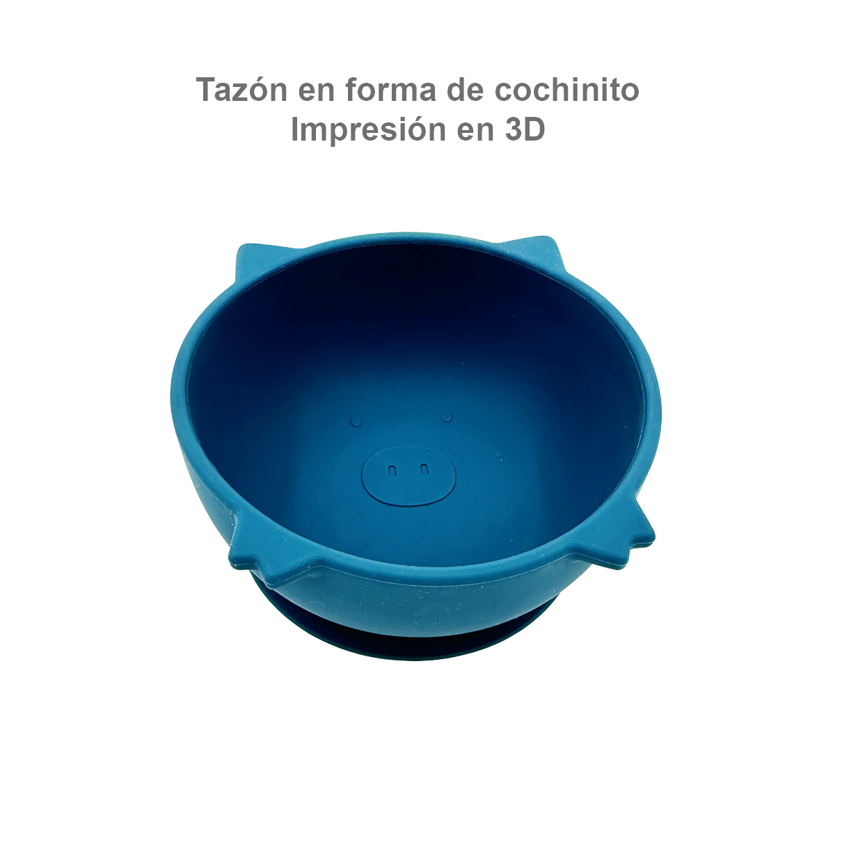 Vajilla para Bebé, Plato Hondo para Bebé Adherente con Cubiertos, Libre de BPA, Diseño Cochinito