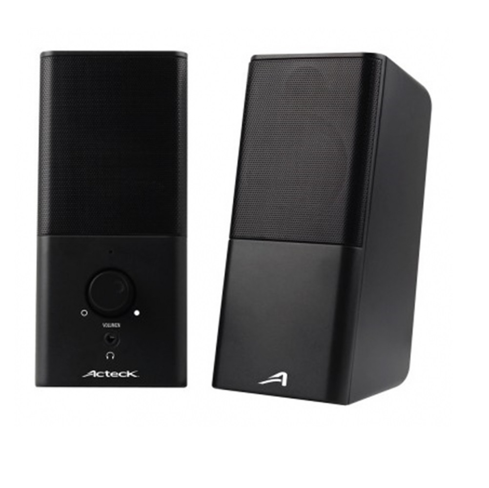 Acteck Bocinas AC-922043 Alámbrico 3W RMS USB Negro cable negro audio pc compacto trabajo casa ofic