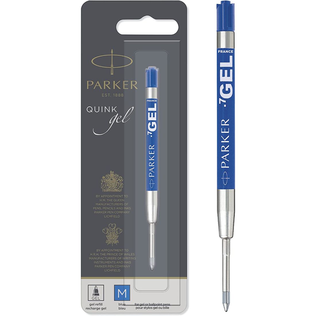 Parker Refills Repuesto Boligrafo Gel Tinta Azul Punto Mediano