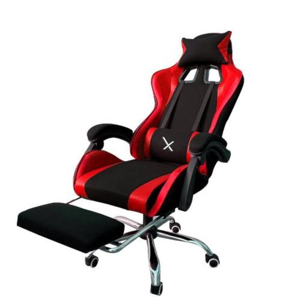 Silla Gamer Xzeal Tela Automotriz Pistón Clase 3 Rojo/Negro 