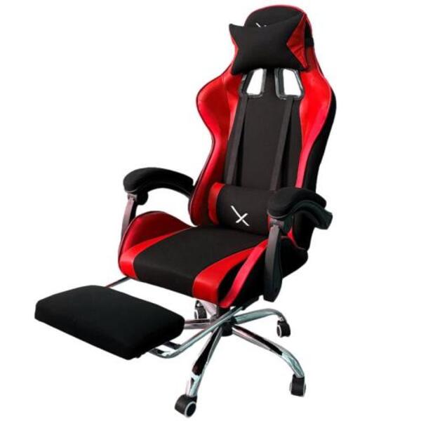 Silla Gamer Xzeal Tela Automotriz Pistón Clase 3 Rojo/Negro 