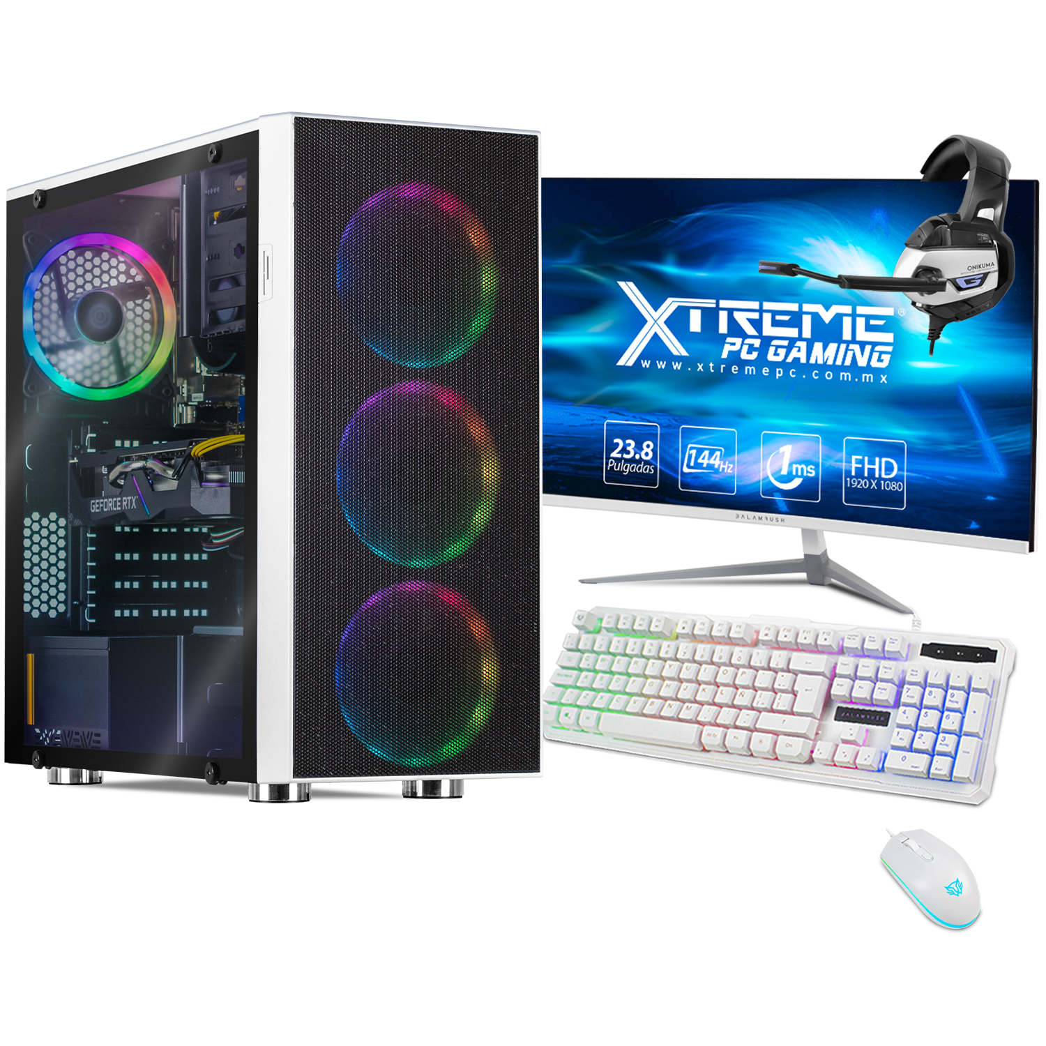 Xtreme PC Gamer Geforce RTX 2060 Ryzen 5 5500 16GB SSD 500GB Monitor 23.8 144Hz WIFI White 