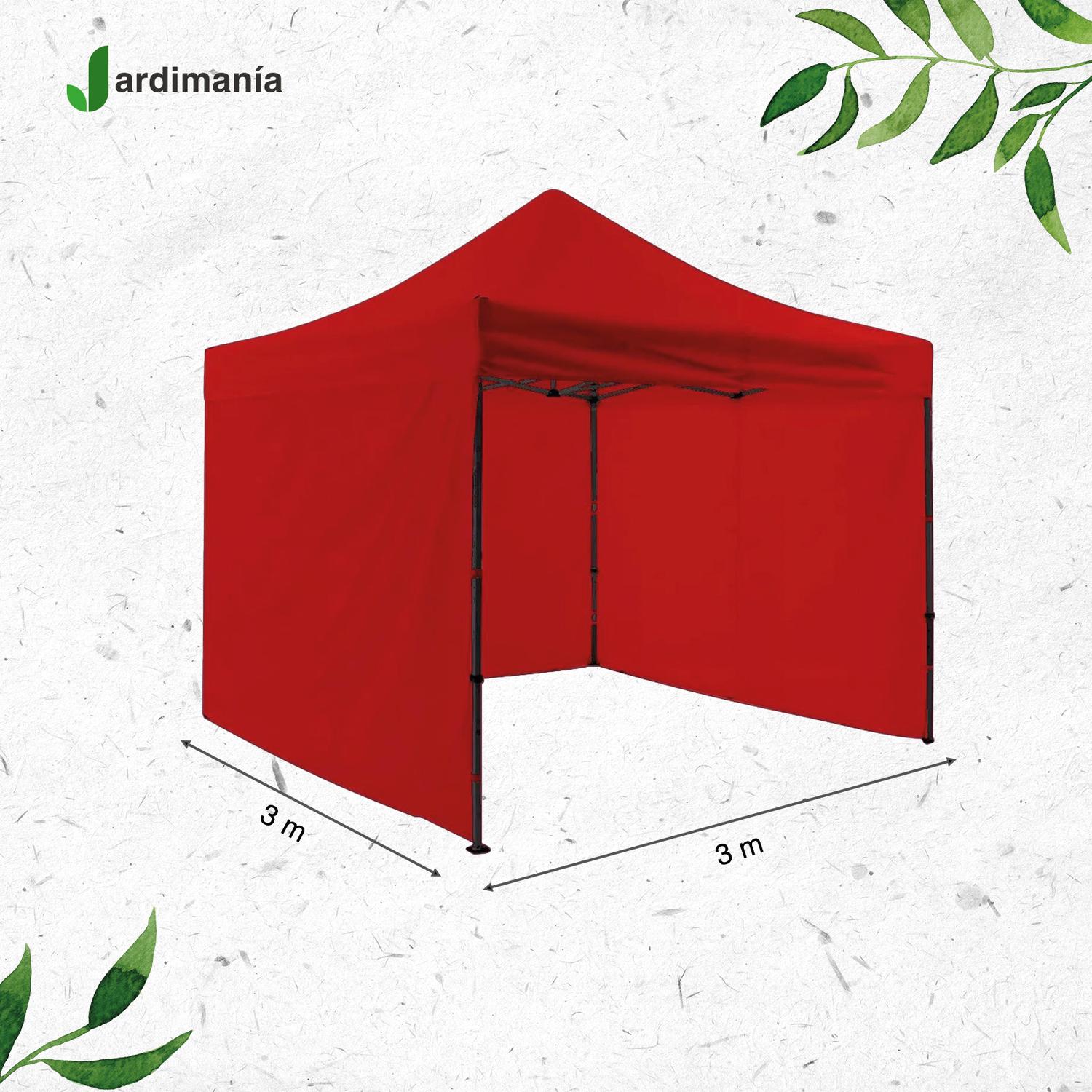 Carpa Jardimanía 3x3 m  Toldo Antisombra con Paredes Roja