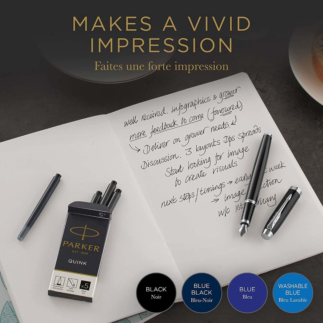 Cartuchos Para Pluma Fuente Parker Negro