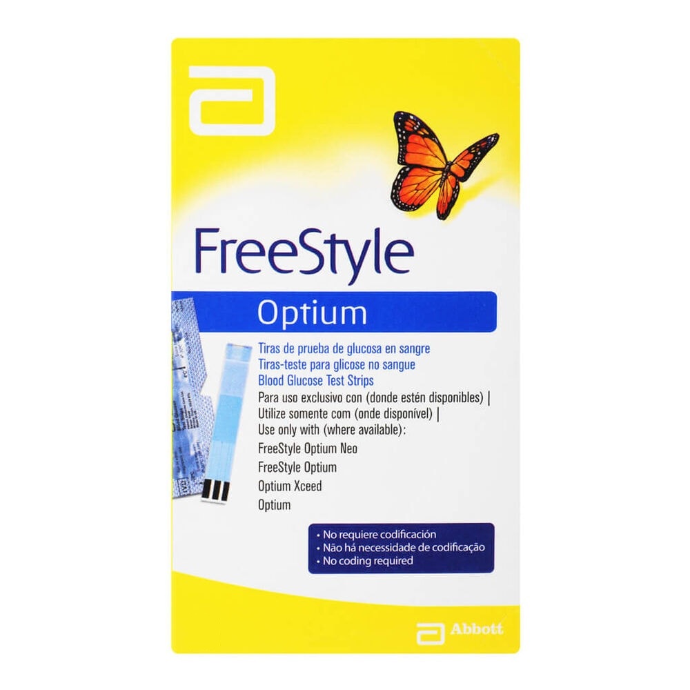 FreeStyle Optium Tiras Reactivas Glucosa Test 24 pz