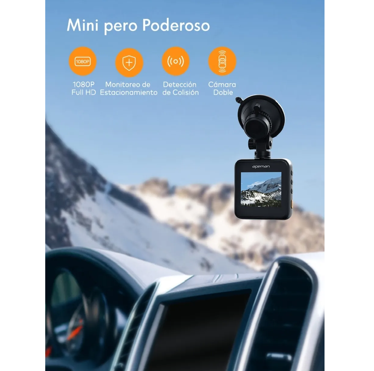 Doble Camara Para Automovil Apeman 1080p Frente E Interior