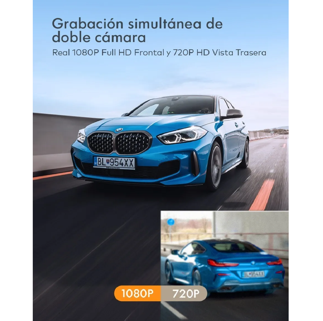 Doble Camara Para Automovil Apeman 1080p Frente E Interior