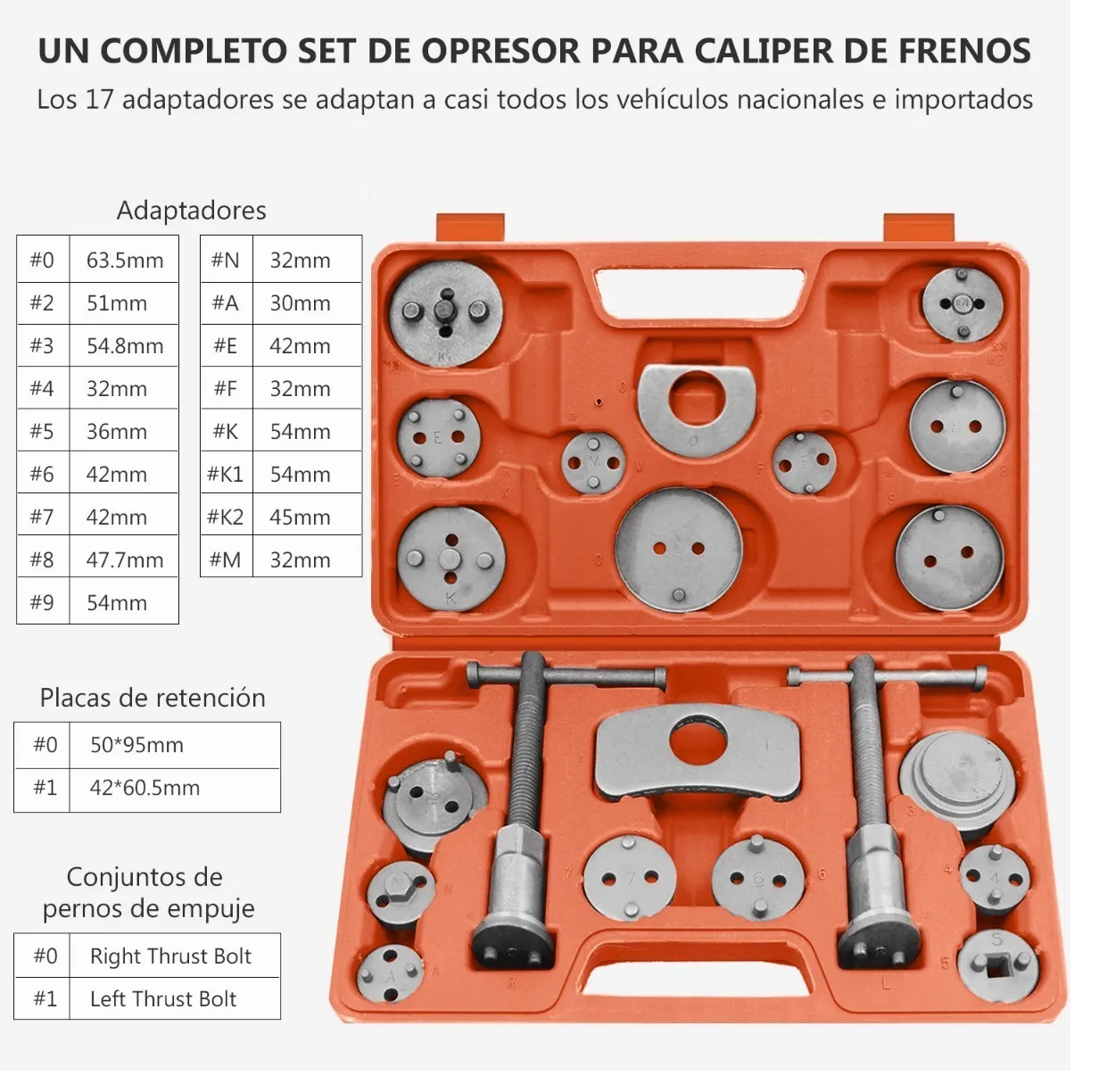 Set Opresor Piston Frenos Cambiar Universal 22 Pzas
