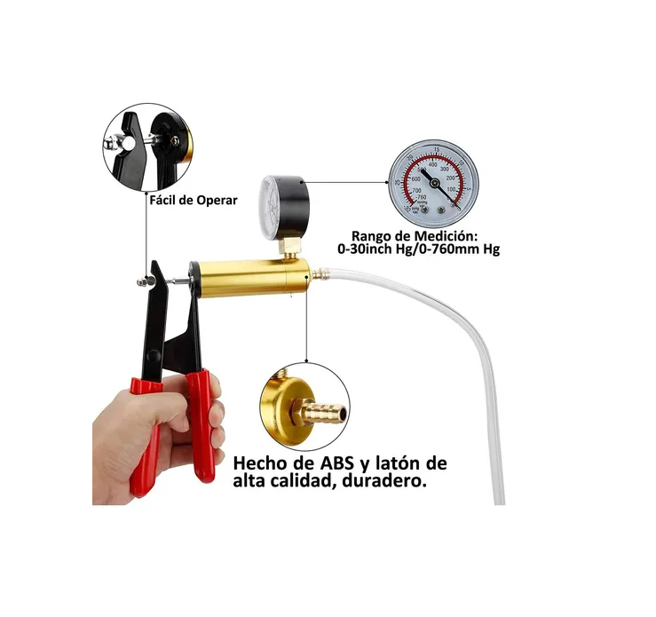 Vmingo Bomba Vacio Manual Frenos Purgador Manometro Kit Auto Moto Universal