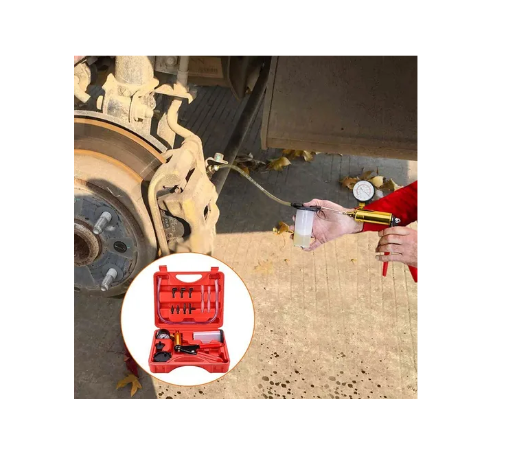 Vmingo Bomba Vacio Manual Frenos Purgador Manometro Kit Auto Moto Universal